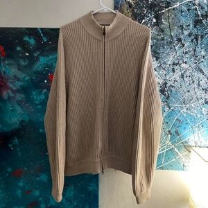 Brooks Brothers Supima Cotton Zip-Up Knit Sweater